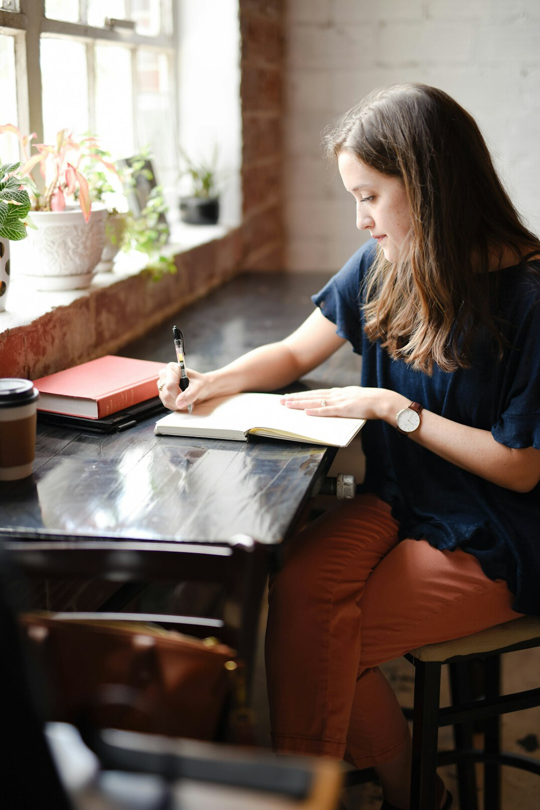 person editing manuscript