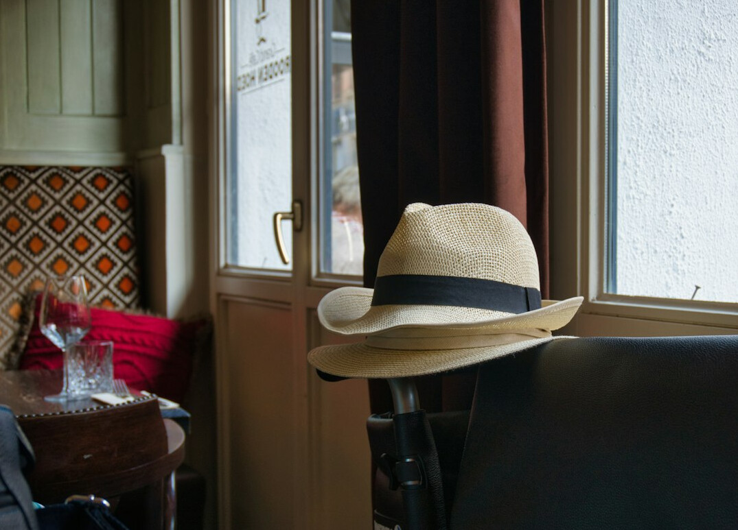 detective hat on table